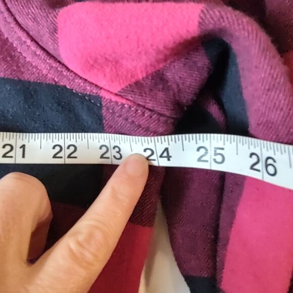 Orvis Fleece Lined Shirt Jacket in Hot Pink/Black Buffalo Check Print Size - Picture 9 of 10